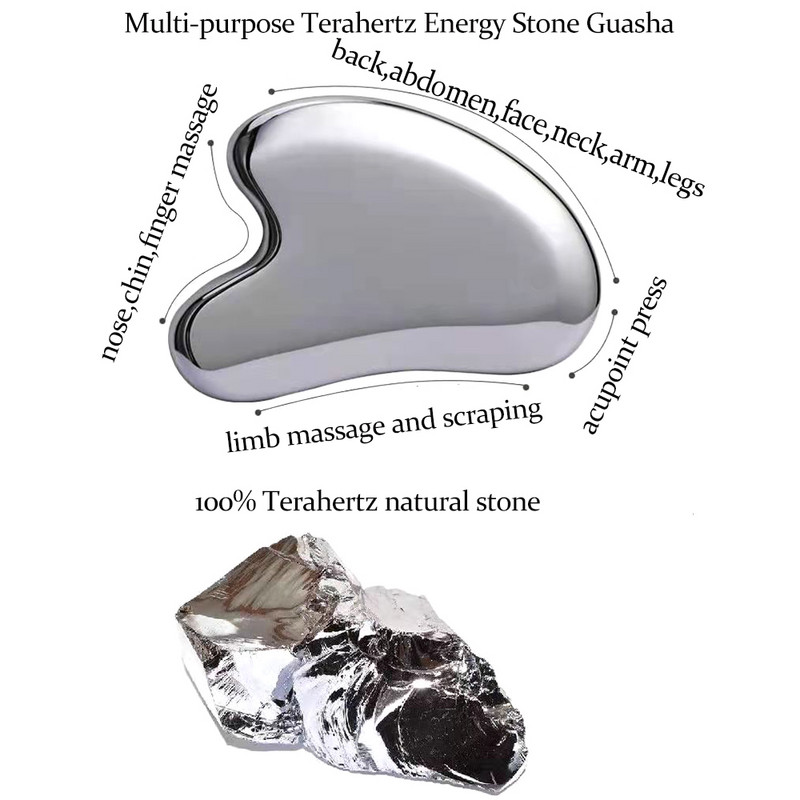 Valjak od žada za masažu lica Gua Sha set Valjak za uljepšavanje lica Alat za njegu kože Terahertz energetski kameni masažer Lice Oko Vrat Guasha