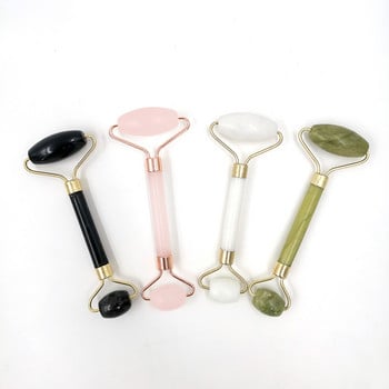 Green Pink Jade Roller Massager For Face Natural Stone Slimming Lift Lift Massage Facial Tools for Chin Neck Beauty Skin Tools