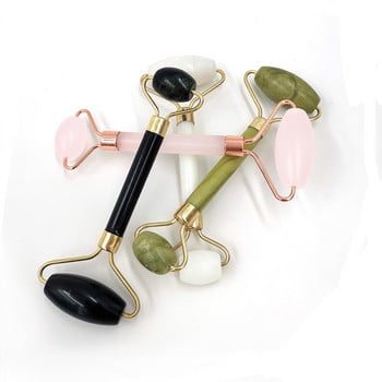 Green Pink Jade Roller Massager For Face Natural Stone Slimming Lift Lift Massage Facial Tools for Chin Neck Beauty Skin Tools