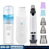 Ultrahangos bőrradír vibrációs arc spatula mitesszer eltávolító arcradír lapát Tiszta kavitációs peeling arc lifting