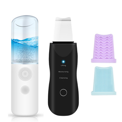Ultrahangos bőrradír vibrációs arc spatula mitesszer eltávolító arcradír lapát Tiszta kavitációs peeling arc lifting