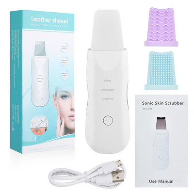 Ultrahangos bőrradír vibrációs arc spatula mitesszer eltávolító arcradír lapát Tiszta kavitációs peeling arc lifting