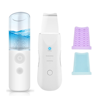 Ultrahangos bőrradír vibrációs arc spatula mitesszer eltávolító arcradír lapát Tiszta kavitációs peeling arc lifting