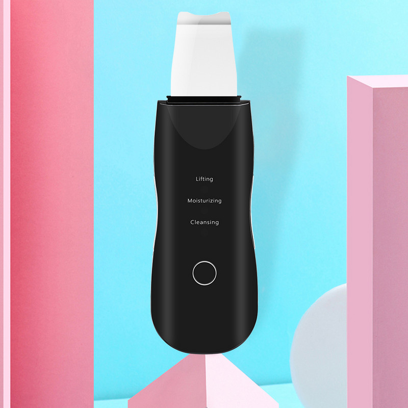 Ultrahangos bőrradír vibrációs arc spatula mitesszer eltávolító arcradír lapát Tiszta kavitációs peeling arc lifting