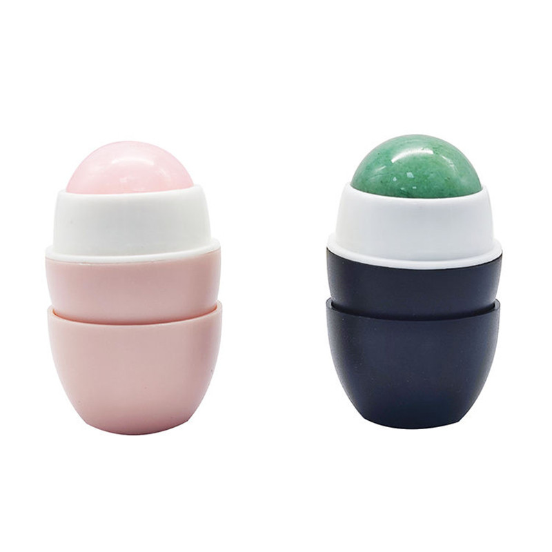 TCMHEALTH 2 kom Valjak za masažu lica Valjak od prirodnog žada Valjak za masažu s ledom od vulkanskog kamena Valjak za lice koji upija ulje Njega kože