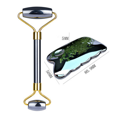 Arcmasszázs Jade görgős guasha készlet Természetes Terahertz Energy Stone Masszírozó Szem Arc Nyak Thin Lift Relax Karcsúsító eszközök