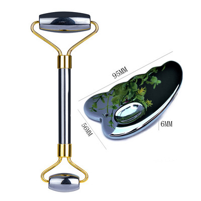 Arcmasszázs Jade görgős guasha készlet Természetes Terahertz Energy Stone Masszírozó Szem Arc Nyak Thin Lift Relax Karcsúsító eszközök