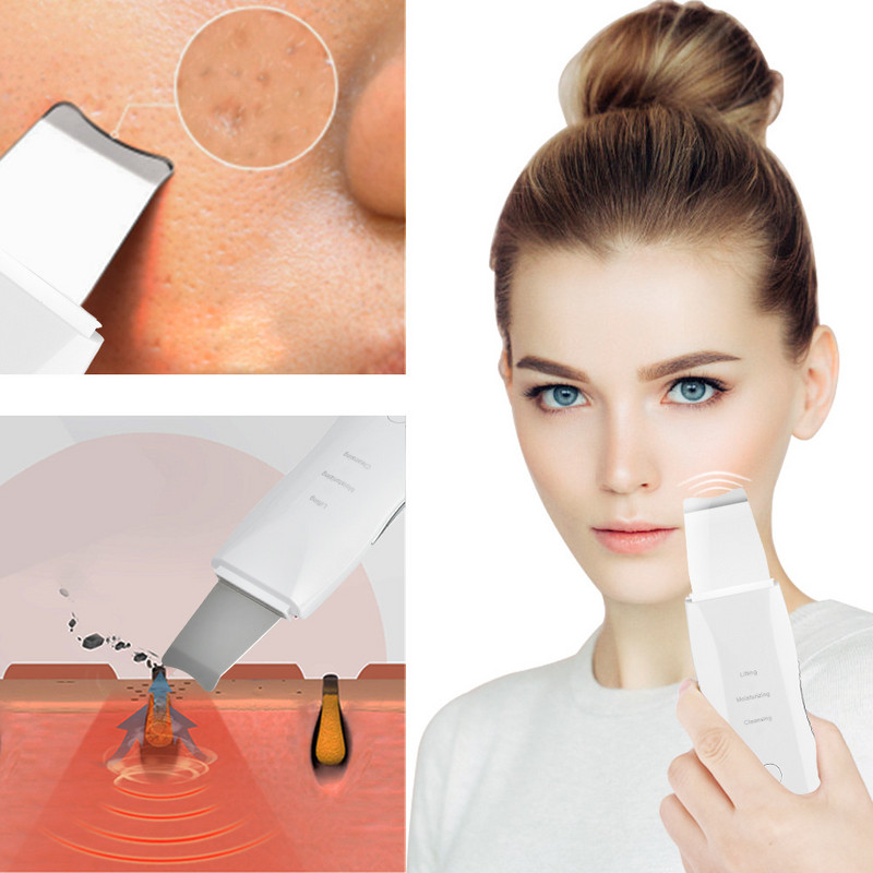 Skin scrubber vibrációs masszázs mély arctisztító spatula mitesszer eltávolító peeling lapát arc pórustisztító arc lifting eszköz