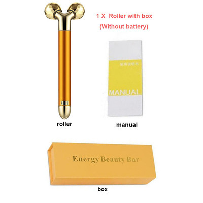 24k Gold Energy Beauty Bar Set 3D vibracijska masaža lica Jade Roller Face Massager Stick Njega kože Face Roller Face Lift Stick