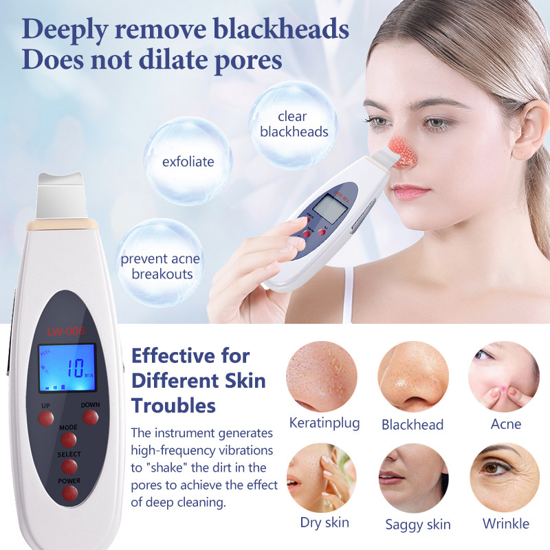 Ultrahangos bőrradír mély arctisztító gép eltávolítása Arcmasszírozó Ultrahangos peeling Clean Tone Lift LW006