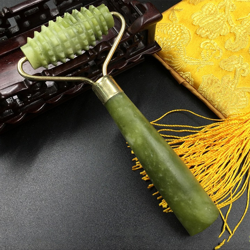 Natural Face Massager Jade Beauty Device görgős masszírozó szett Gua Sha + Roller + ajándékdoboz Jade görgős kaparó arcbőrápolás