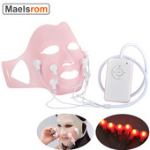 LED šviesos fotonų terapijos masažo kaukė Gelinė vibracinė kaukė veido pakėlimo masažuoklis su valdikliu Acupoint Vibration kovos su raukšlėmis