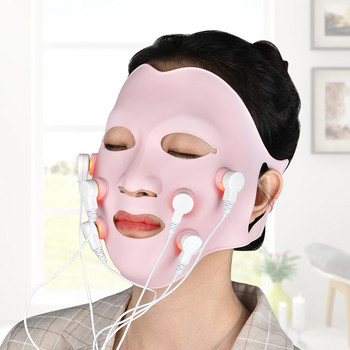 LED Light Photon Therapy Massage Massage Gel Vibration Mask Face Lift Massager with Controller Acupoint Vibration Anti Wrinkles