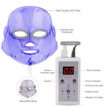 7 цвята IPL LED маска за лице Фотонна терапия против акне премахване на бръчки подмладяване на кожата Инструменти за грижа за кожата на лицето NOBOX Beauty Mask