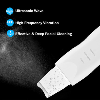 Υπερηχητικό Skin Scrubber Facial Cleaning Remover Blackhead Machine Peeling Shovel Εργαλεία μασάζ κραδασμών