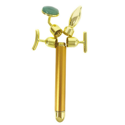 4 u 1 vibrirajući ružičasti kvarcni valjak, valjak za lice, masažer za oči Valjak od žada T/V oblika, masažer za mršavljenje Beauty Bar