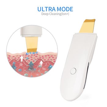 Golden 24kHz Ultrasonic Skin Skin Scrubber with Nano Mist Moisturizing Pore Device Device Dele Cleaning Machine Deeling Peeling