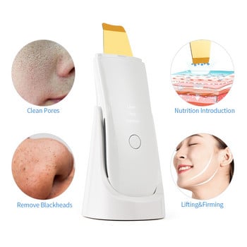 Golden 24kHz Ultrasonic Skin Skin Scrubber with Nano Mist Moisturizing Pore Device Device Dele Cleaning Machine Deeling Peeling