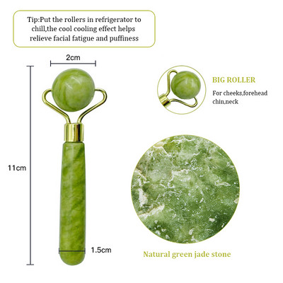 Természetes Jade görgős masszírozó archengerhez Guasha kaparó arc Gouache Stone Skin Lifting Beauty karcsúsító eszköz ránctalanító