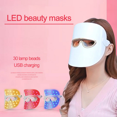 Wakeforyou 3 Colors Led Arcmaszk Led Koreai Fotonterápiás Arcmaszk Gép Fényterápiás Akne Maszk Nyak Szépség Led Maszk Új