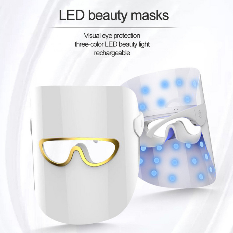 Wakeforyou 3 Colors Led Arcmaszk Led Koreai Fotonterápiás Arcmaszk Gép Fényterápiás Akne Maszk Nyak Szépség Led Maszk Új
