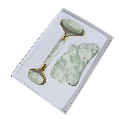 Natural Jade Roller Guasha Scraper Set Facial Massager Skincare Αντιγήρανση προσώπου Eye Eye Neck Beauty Roller Slim Lift Gua Sha Tool