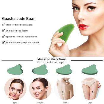 Масажор Нефритов валяк за лице Естествен нефритов камък Facial Natural Scraper Face Lifting Gua Sha Body Back Slimming Massage Roller