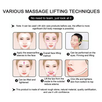 Масажор Нефритов валяк за лице Естествен нефритов камък Facial Natural Scraper Face Lifting Gua Sha Body Back Slimming Massage Roller