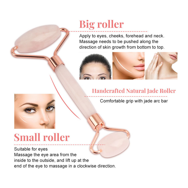 Guasha Fața Masaj pentru Fața Jad Roller Masaj Natural Gua Sha Scraper Unelte de frumusețe Facial Roller Jade Microniddle Massager