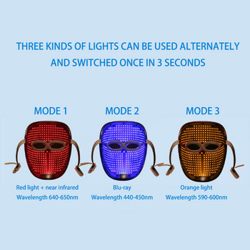 Μηχανή θεραπείας φωτός Led Photon / Ανόρθωση δέρματος προσώπου Σύσφιξη Lift PDT Μάσκα Led Light Therapy Mask με λαιμό