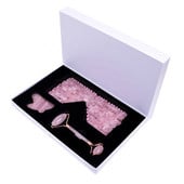Rózsakvarc Eye Altató Maszk Arc masszírozó Jade Roller Gua Sha Scraper Eyes Relax Fade Sötét karikák Bőrápolás Szépségeszközök Ajándékok