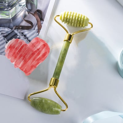 Valjak za lice Njega kože Masažer za lice Valjak od žada Masaža prirodnim kamenjem za lice Oči Gua Sha Fade Wrinkles Lifting Beauty Alati