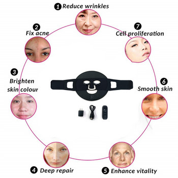 Σχεδιαστής Μαύρη Φωτογραφική Μάσκα Αντιγηραντικής Αναζωογόνησης Δέρματος Beauty Face Spa Θεραπεία υπέρυθρου φωτός Μάσκες προσώπου με σιλικόνη Led Skincar