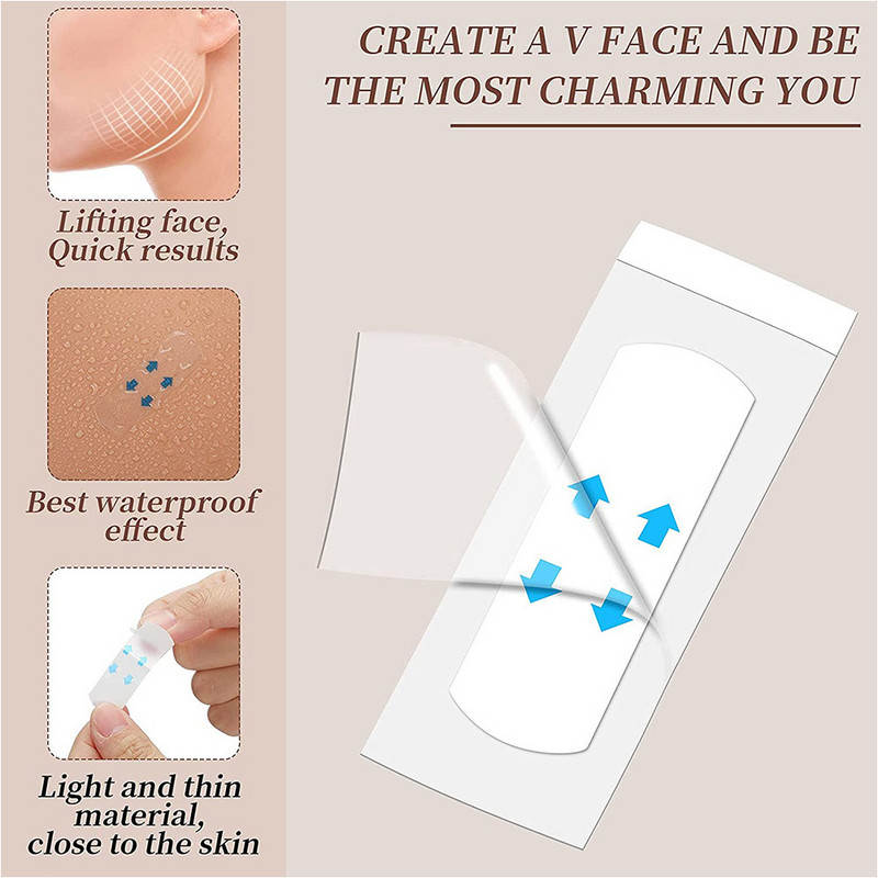 Face Lift Tape Stickers Lifting Instant Skin Neck Chin Slimming Double Patch Band Invisible Veye Tool Shaped Makeup Σύσφιξη