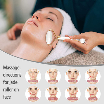 Естествен масажор за лице Guasha Jade Roller Scraper Инструменти за грижа за кожата на лицето Roller Skin Relaxation Slimming Beauty Neck Thin Lifting