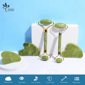 Természetes jade henger Gua Sha készletek masszírozó arcra Gouache kaparó hengerkészlet Szépség egészség Arcbőr ápolás Testmasszázs eszközök