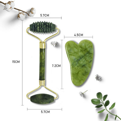 Természetes jade henger Gua Sha készletek masszírozó arcra Gouache kaparó hengerkészlet Szépség egészség Arcbőr ápolás Testmasszázs eszközök