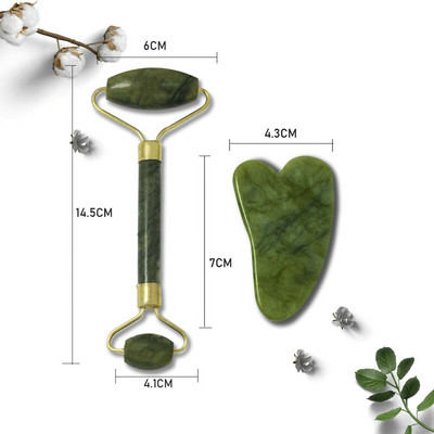 Természetes jade henger Gua Sha készletek masszírozó arcra Gouache kaparó hengerkészlet Szépség egészség Arcbőr ápolás Testmasszázs eszközök