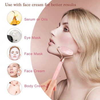 Розов кварц Natural Gua Sha Jade Roller Beauty Skin Care Set Massager For Face Gouache Scraper Face Lifting Beauty Massage Tool