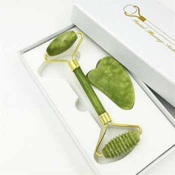 Guasha Face Massager For Face Jade Roller Massage Natural Gua Sha Scraper Beauty Tools Facial Roller Jade Microniddle Massager