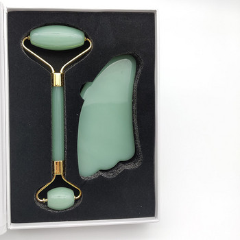 Κρυστάλλινο μασάζ προσώπου Jade Roller Εργαλεία ανύψωσης προσώπου Σώμα λαιμού Δέρμα αδυνατίσματος Φυσική πέτρα Gua Sha Beauty Set Box Rose Quartz