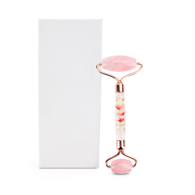 Arcmasszírozó Jade Roller Gua Sha készlet virágos gouache kaparóval az archoz Jade Stone arcmasszírozó görgő a nyak szemek testmasszírozójához