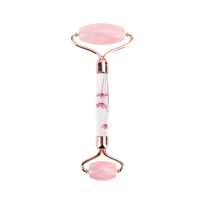 Arcmasszírozó Jade Roller Gua Sha készlet virágos gouache kaparóval az archoz Jade Stone arcmasszírozó görgő a nyak szemek testmasszírozójához