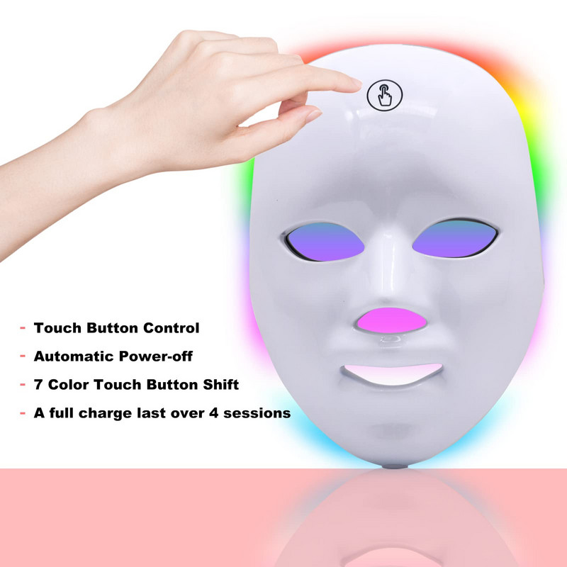 LED fotonterápiás maszk 7 színű fénykezeléssel | Face Beauty Skin Care Fototerápiás maszk a Global Care Markettől