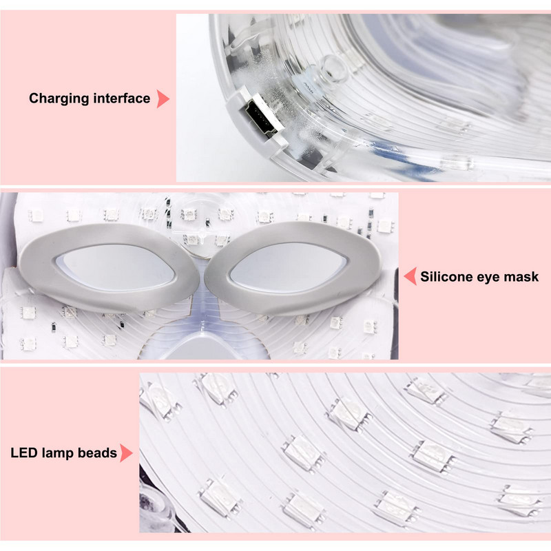 LED fotonterápiás maszk 7 színű fénykezeléssel | Face Beauty Skin Care Fototerápiás maszk a Global Care Markettől