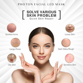 7 цветна безжична светодиодна маска за лице със светлинна терапия Photon USB презареждане за подмладяване против бръчки, избелващо устройство за грижа за кожата