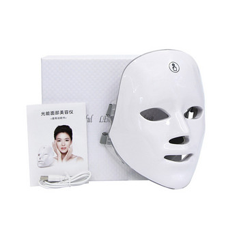 7 цвята LED маска за лице против акне машина за терапия с червена светлина премахване на бръчки подмладяване на кожата стягане уреди за грижа за лицето