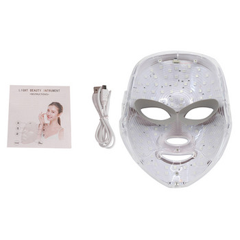 7 цвята LED маска за лице против акне машина за терапия с червена светлина премахване на бръчки подмладяване на кожата стягане уреди за грижа за лицето