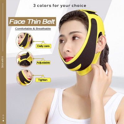Bandaj de slăbit în 3 culori Lifting facial Strânge bărbia dublă Masseter Bandaj elastic V Mască de față Bandaj de somn Instrument de îngrijire a pielii faciale