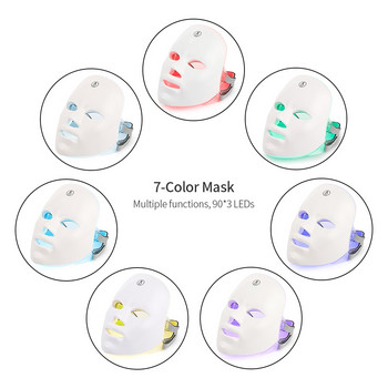 Plamax 7 цвята LED маска за лице Фотонна светлинна терапия Подмладяване на кожата PDT Премахване на бръчки Красота Машина за лечение на белези от акне